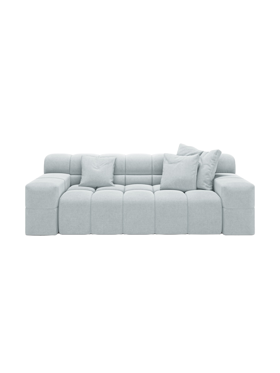 
2-Sitzer Design Sofa „Hawaii“ - Strukturstoff Hellgrau