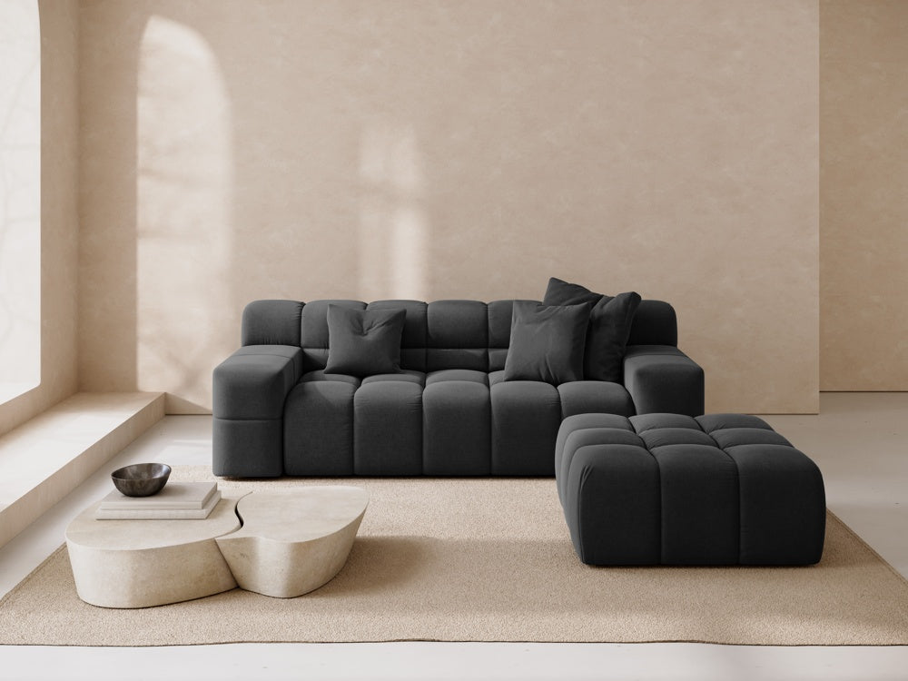 
2-Sitzer Design Sofa „Hawaii“ - Strukturstoff Anthrazit