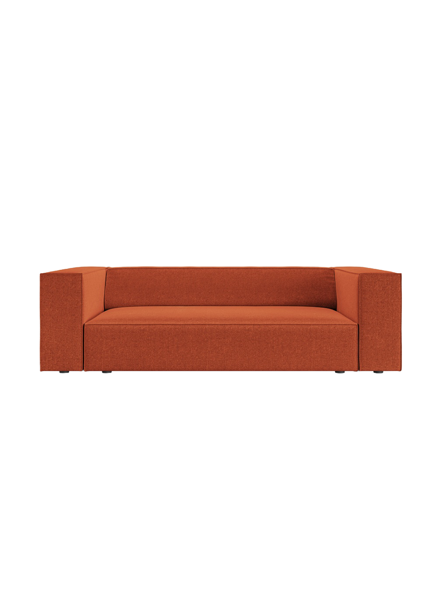 
2-Seater Design Sofa "Arendal" - Chenille Terracotta