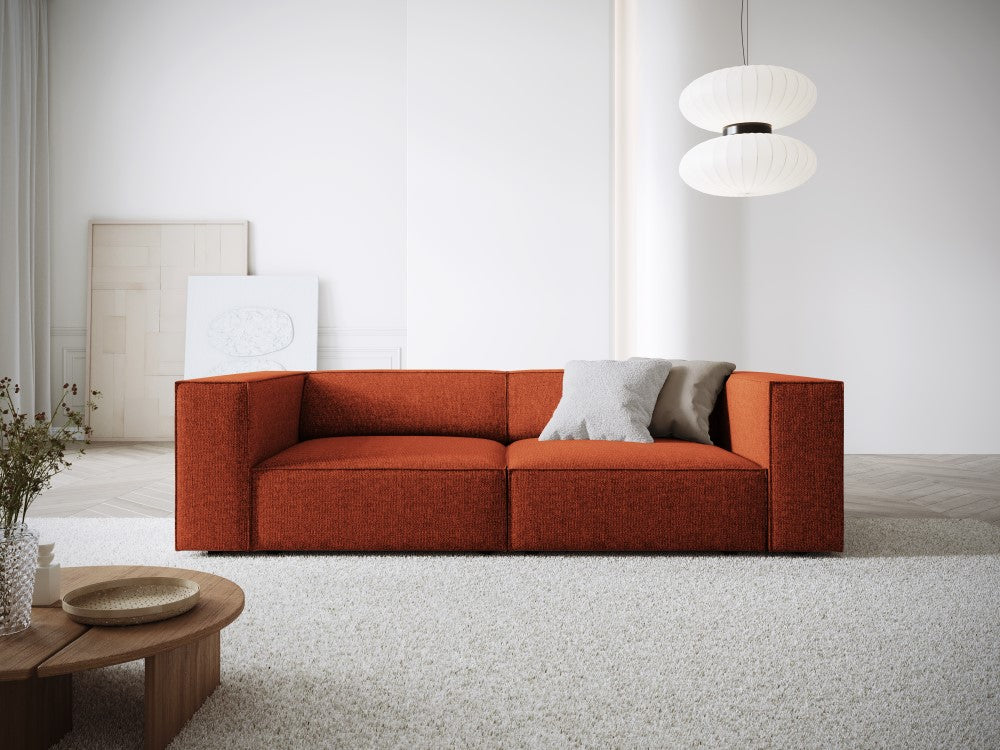 
2-Seater Design Sofa "Arendal" - Chenille Terracotta