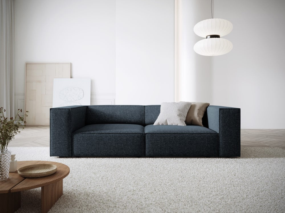 
2-Seater Design Sofa "Arendal" - Chenille Royal Blue