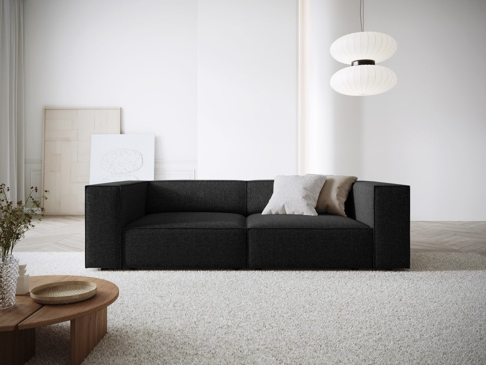 
2-Seater Design Sofa "Arendal" - Chenille Black