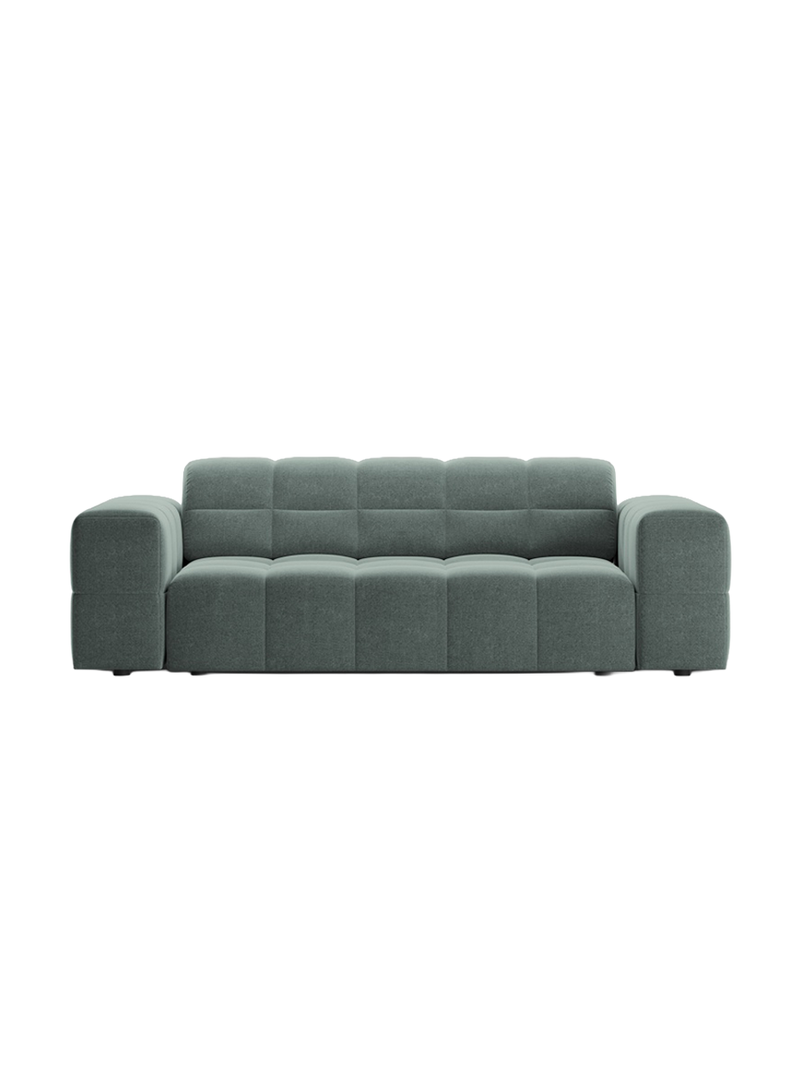 
2-Seater Design Sofa "Chicago" - Petrol Chenille