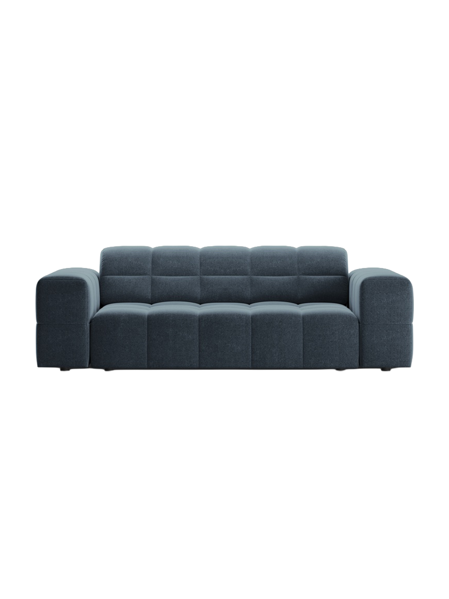 
2-Seater Design Sofa "Chicago" - Chenille Royal Blue