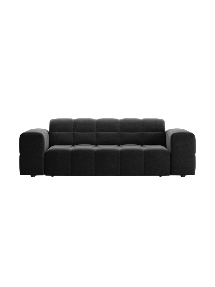 
2-Seater Design Sofa "Chicago" - Chenille Black
