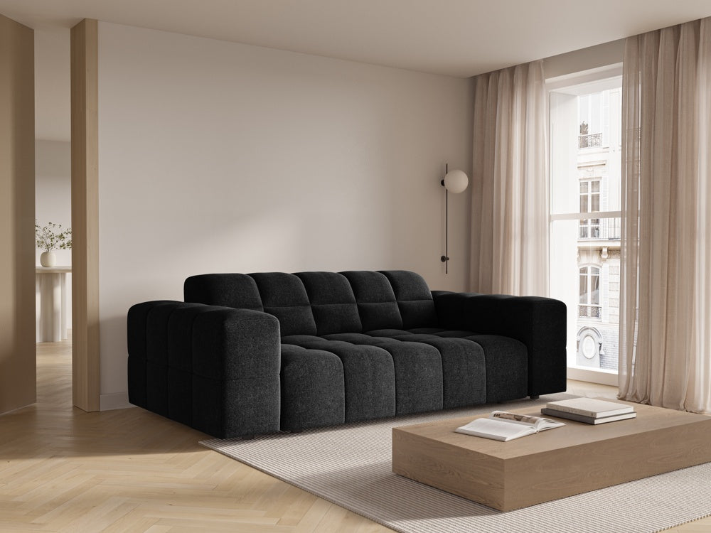 
2-Seater Design Sofa "Chicago" - Chenille Black