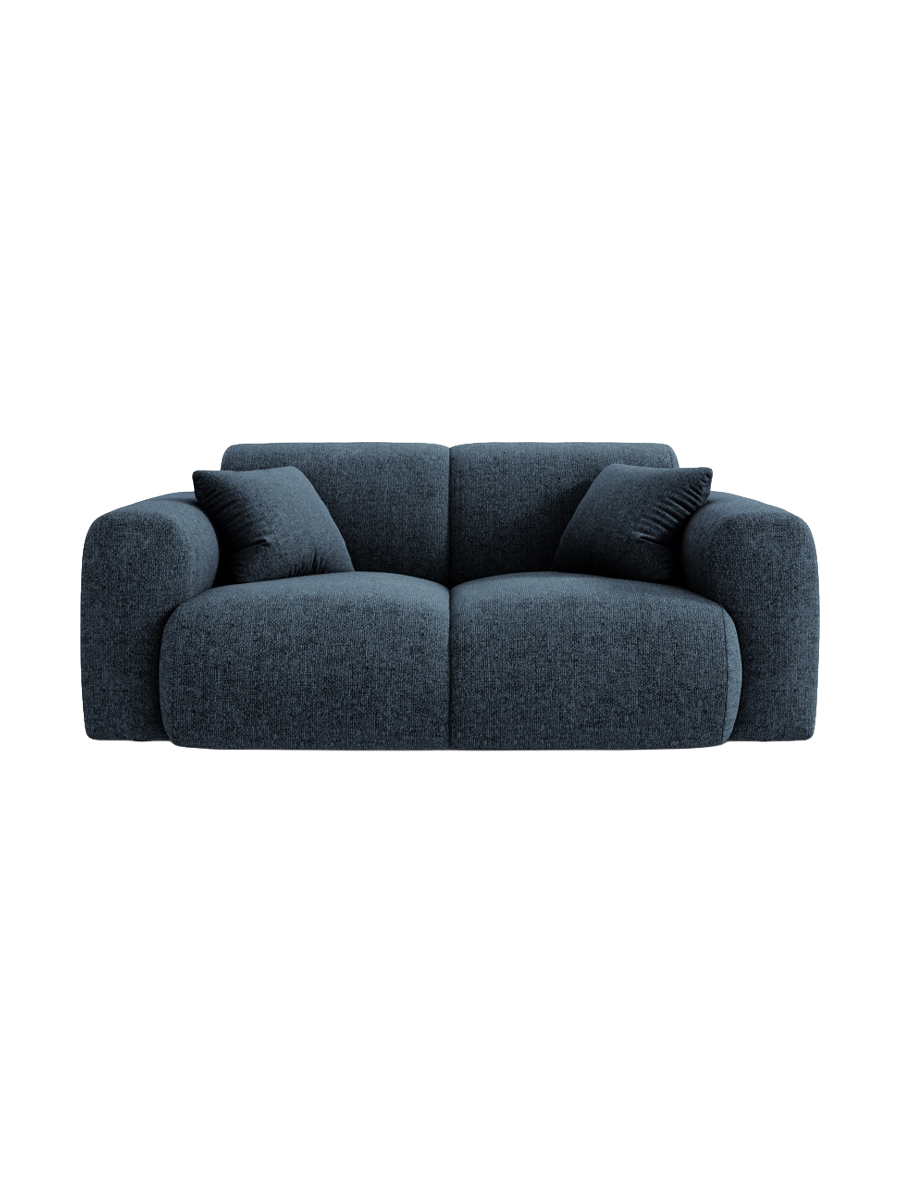 
2-Sitzer Design Sofa „Nolio“ - Chenille Königsblau