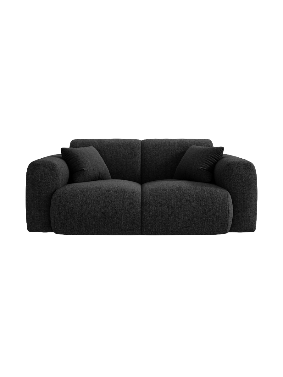 
2-Sitzer Design Sofa „Nolio“ - Chenille Schwarz