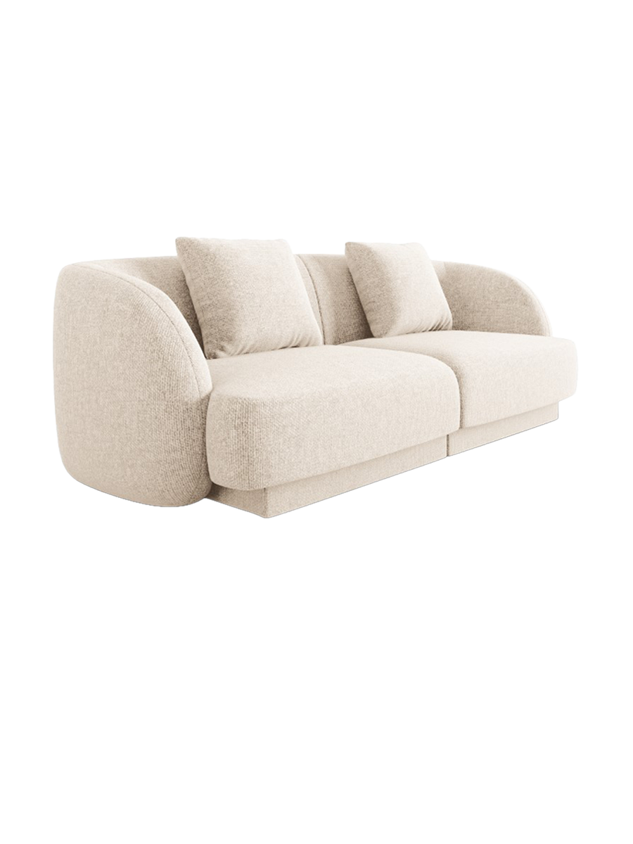 
2-seater designer sofa "Tulum" - Chenille Light Beige