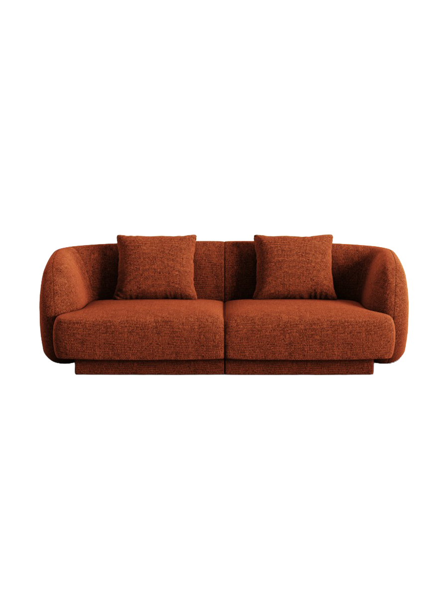 
2-seater designer sofa "Tulum" - Chenille Terracotta