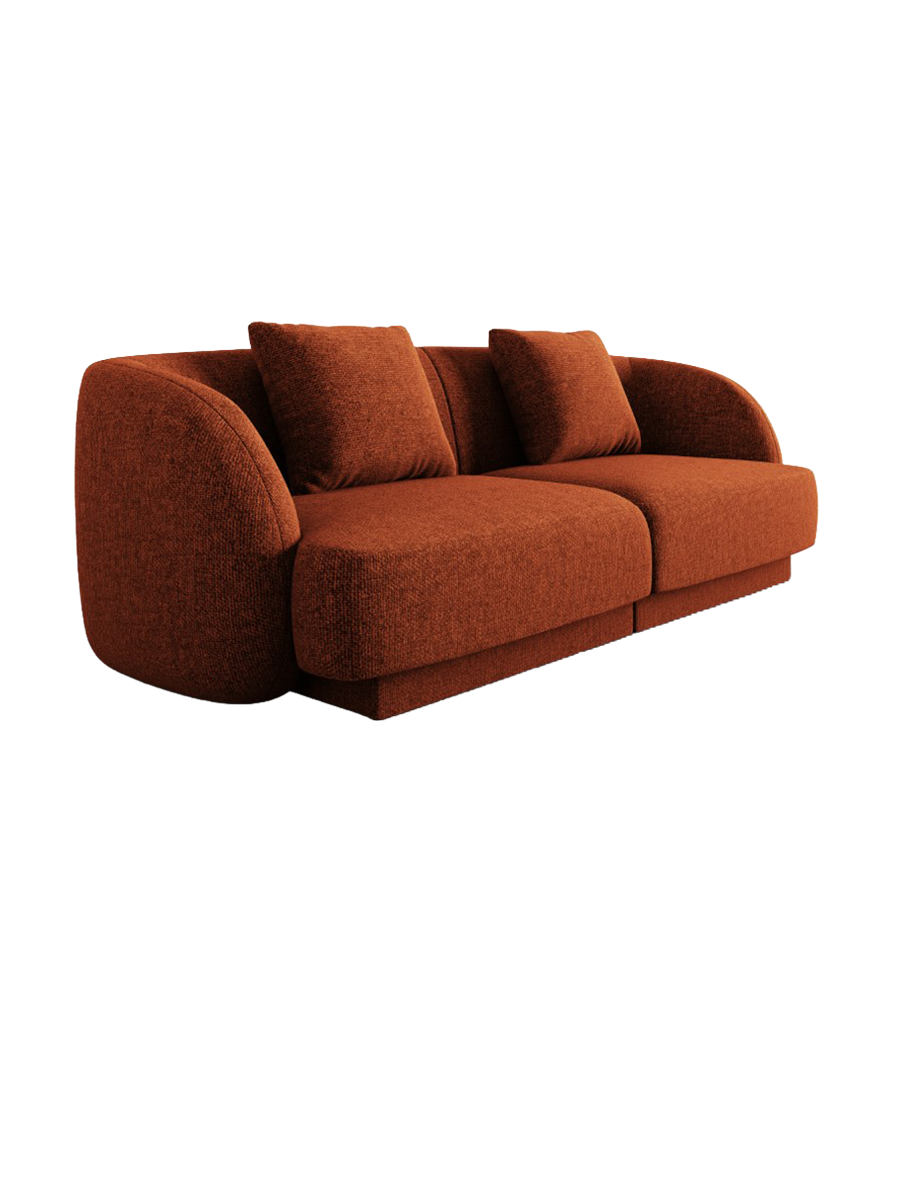 
2-seater designer sofa "Tulum" - Chenille Terracotta