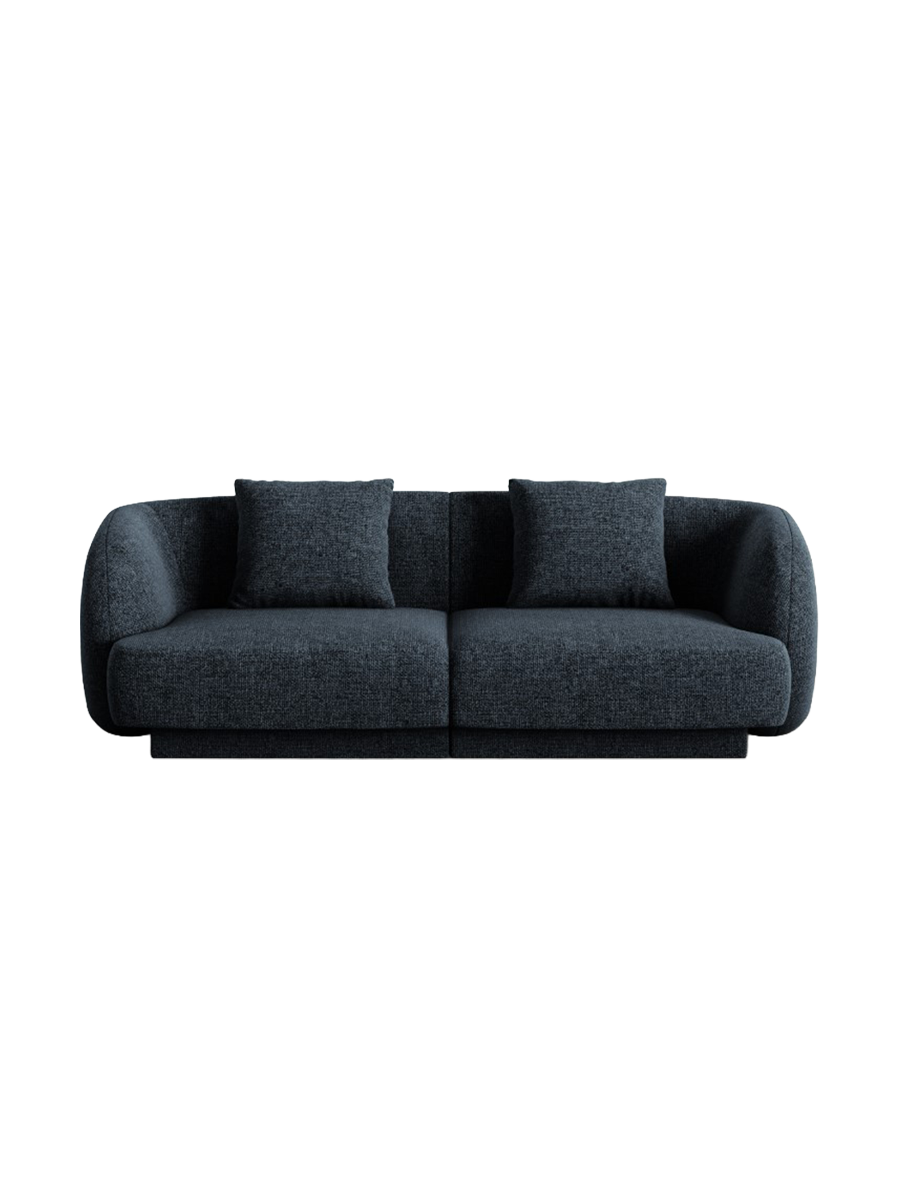 
2-seater designer sofa "Tulum" - Chenille Royal Blue