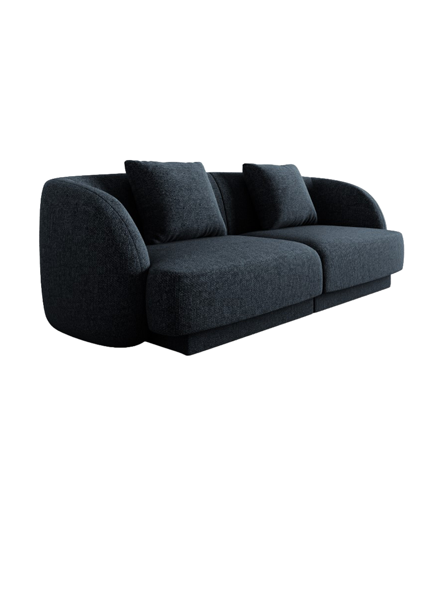 
2-seater designer sofa "Tulum" - Chenille Royal Blue