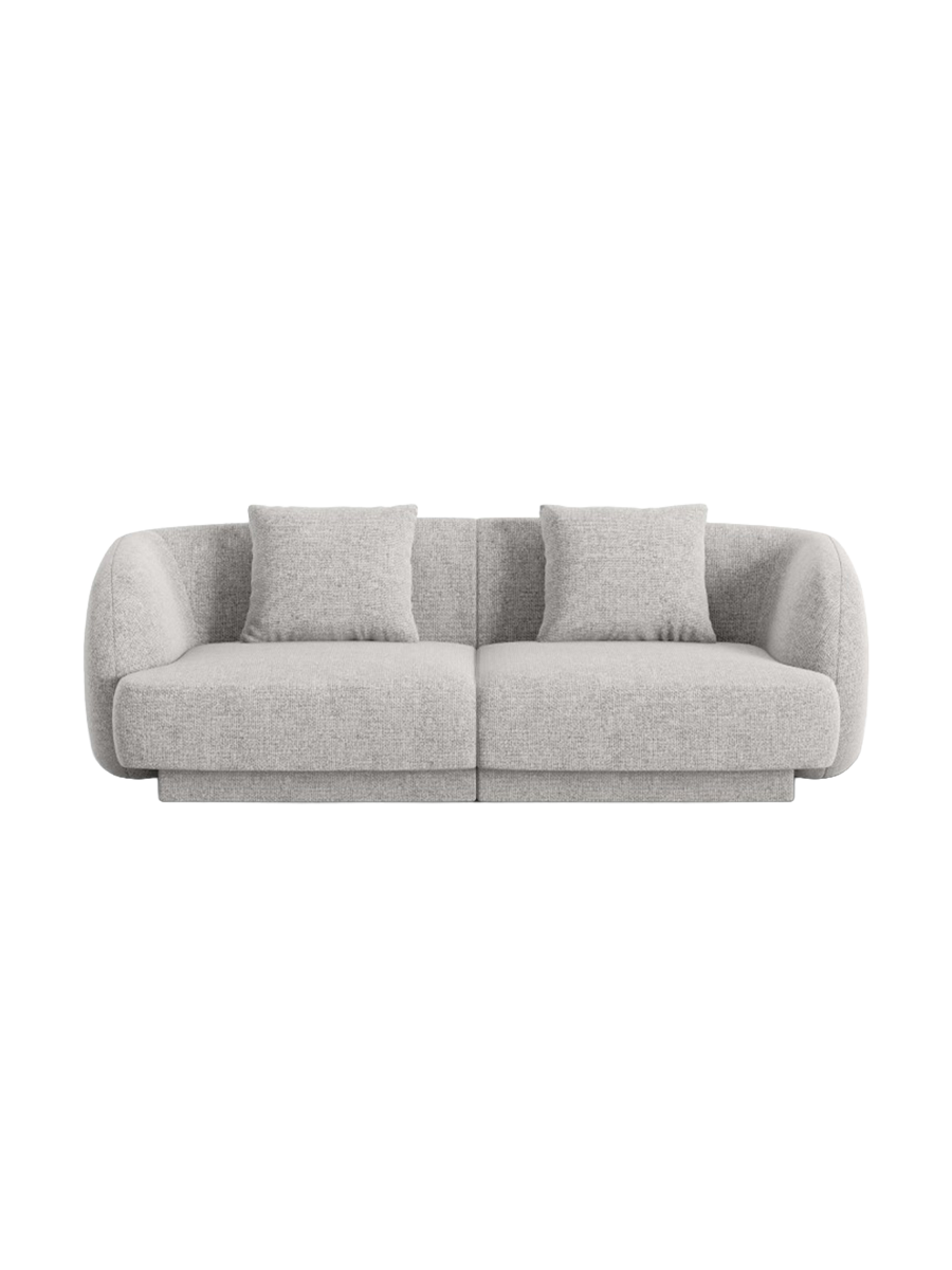 
2-seater designer sofa "Tulum" - Chenille Light Grey
