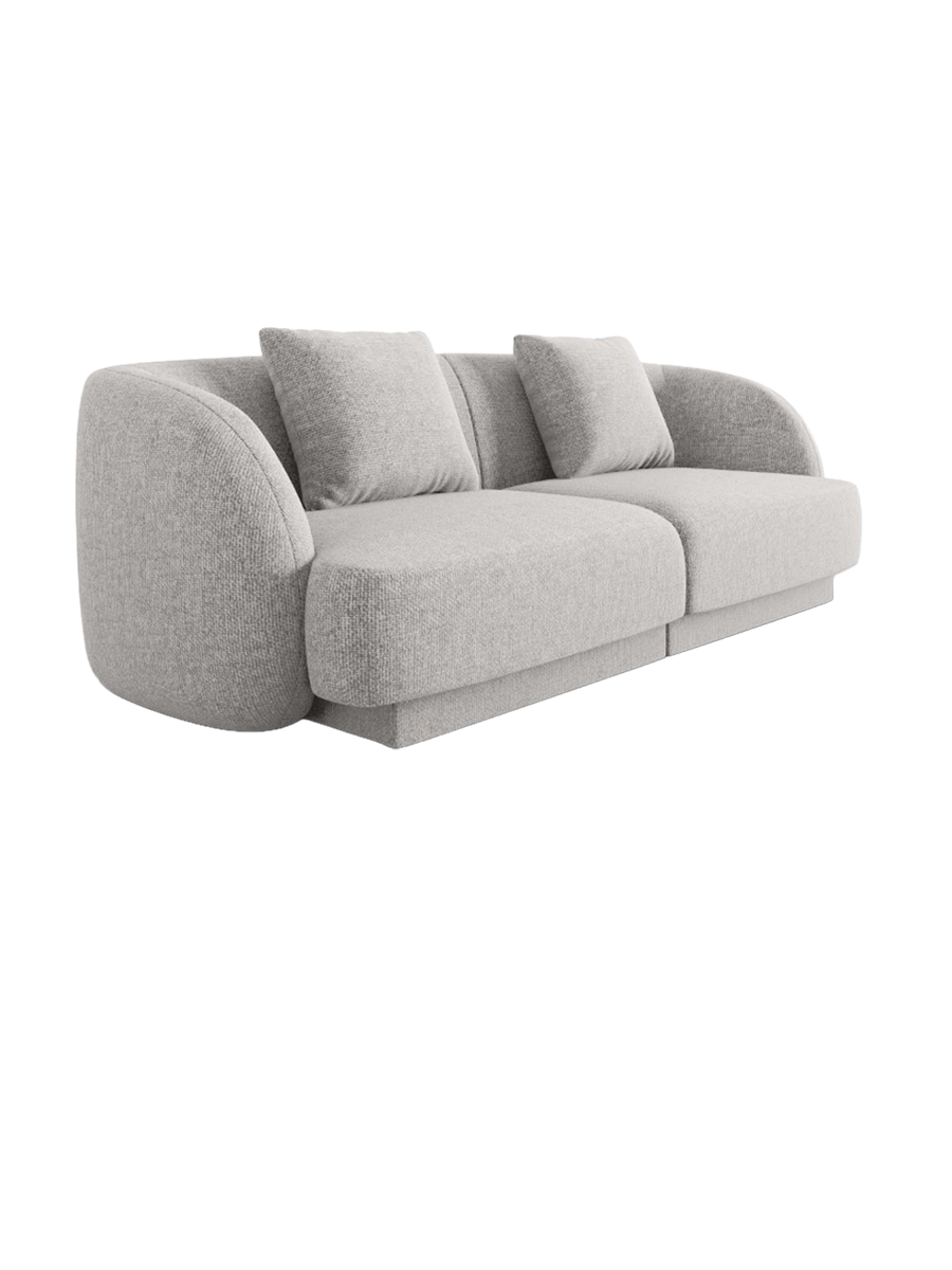 
2-seater designer sofa "Tulum" - Chenille Light Grey