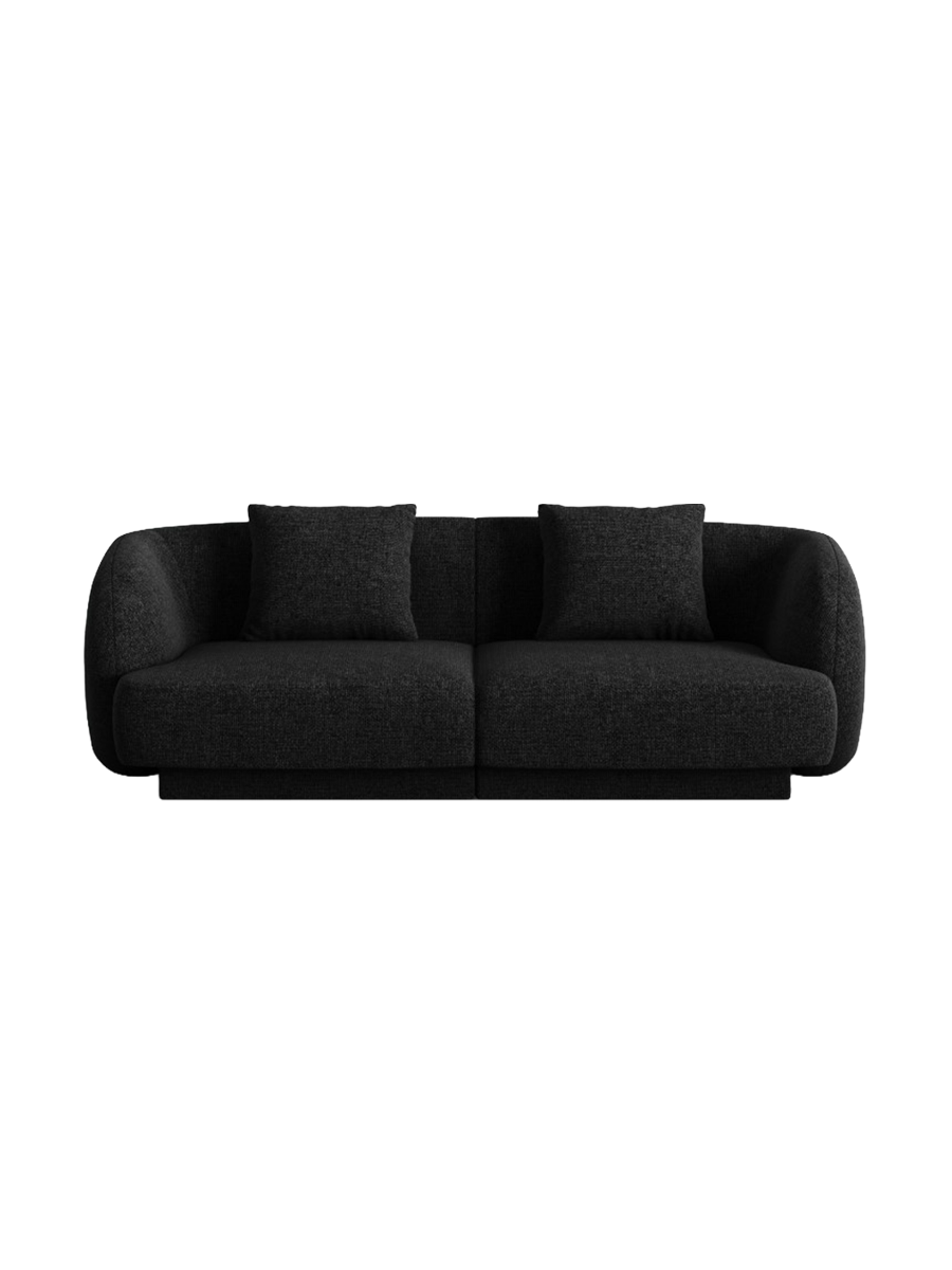 
2-seater designer sofa "Tulum" - Chenille Black
