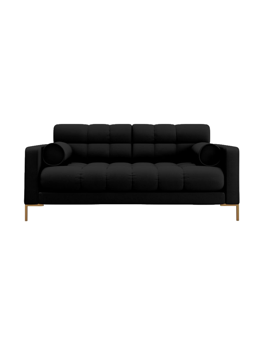 
2-Sitzer Design Sofa „Bali“ - Strukturstoff Schwarz / Gold