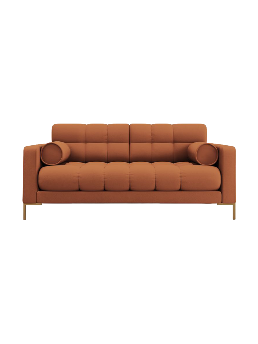 
2-Sitzer Design Sofa „Bali“ - Strukturstoff Brick / Gold