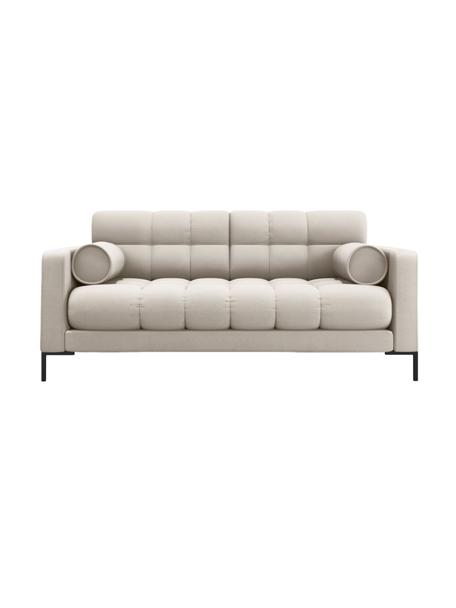 
2-Sitzer Design Sofa „Bali“ - Strukturstoff Beige / Schwarz