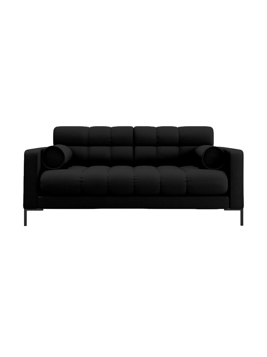 
2-Sitzer Design Sofa „Bali“ - Strukturstoff Schwarz / Schwarz