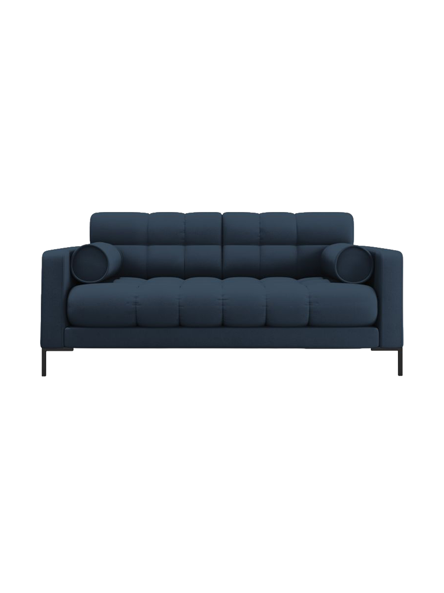 
2-Sitzer Design Sofa „Bali“ - Strukturstoff Blau / Schwarz