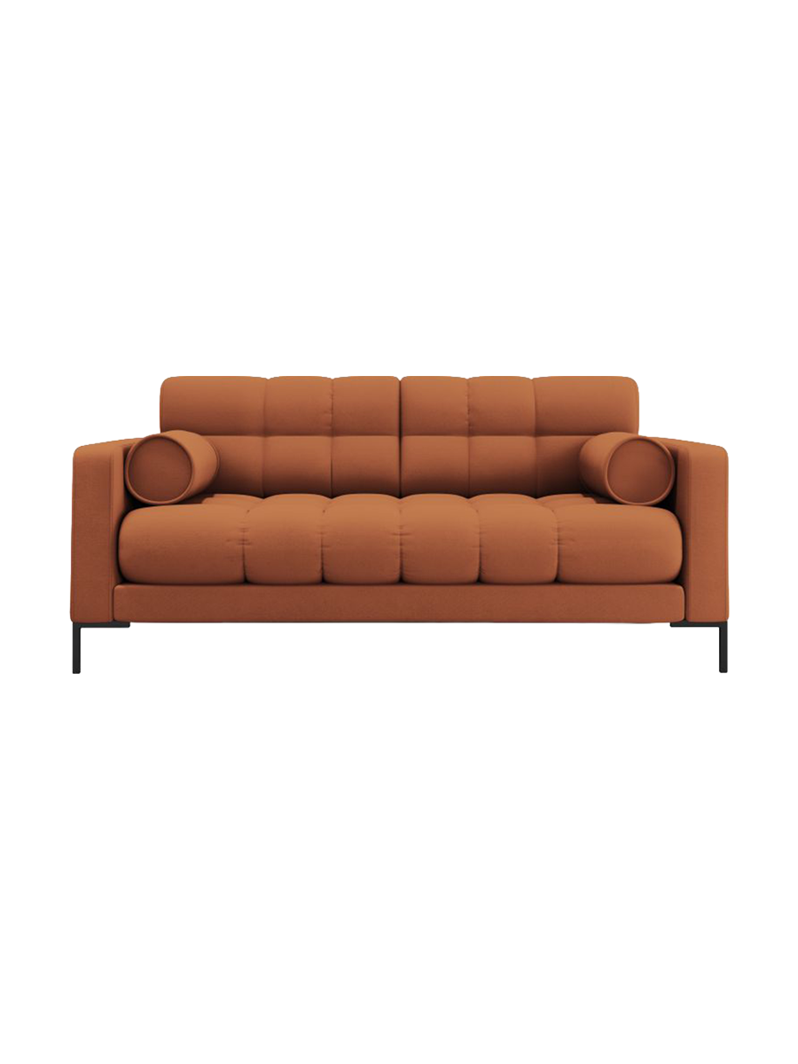 
2-Sitzer Design Sofa „Bali“ - Strukturstoff Brick / Schwarz
