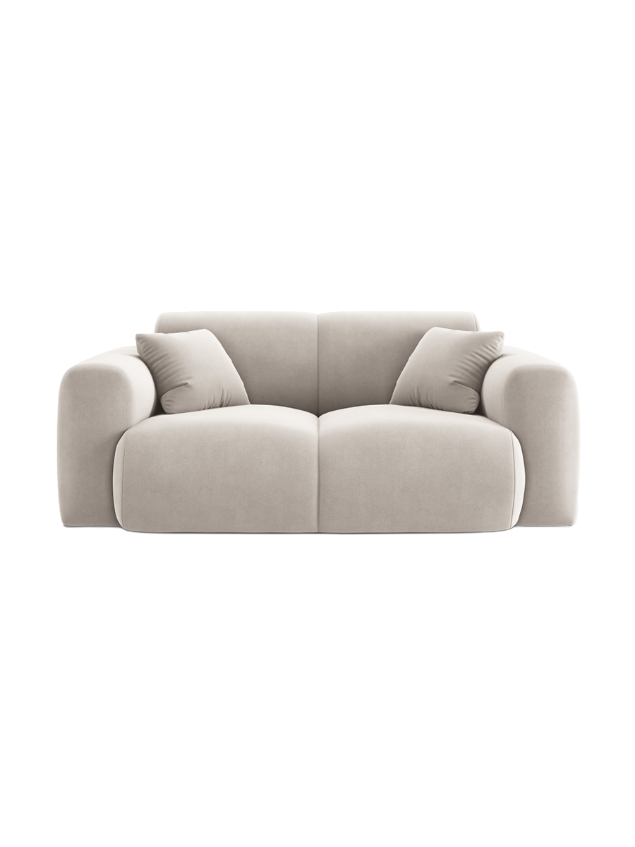 
2-Sitzer Design Sofa „Nolio“ - Samt Beige hell