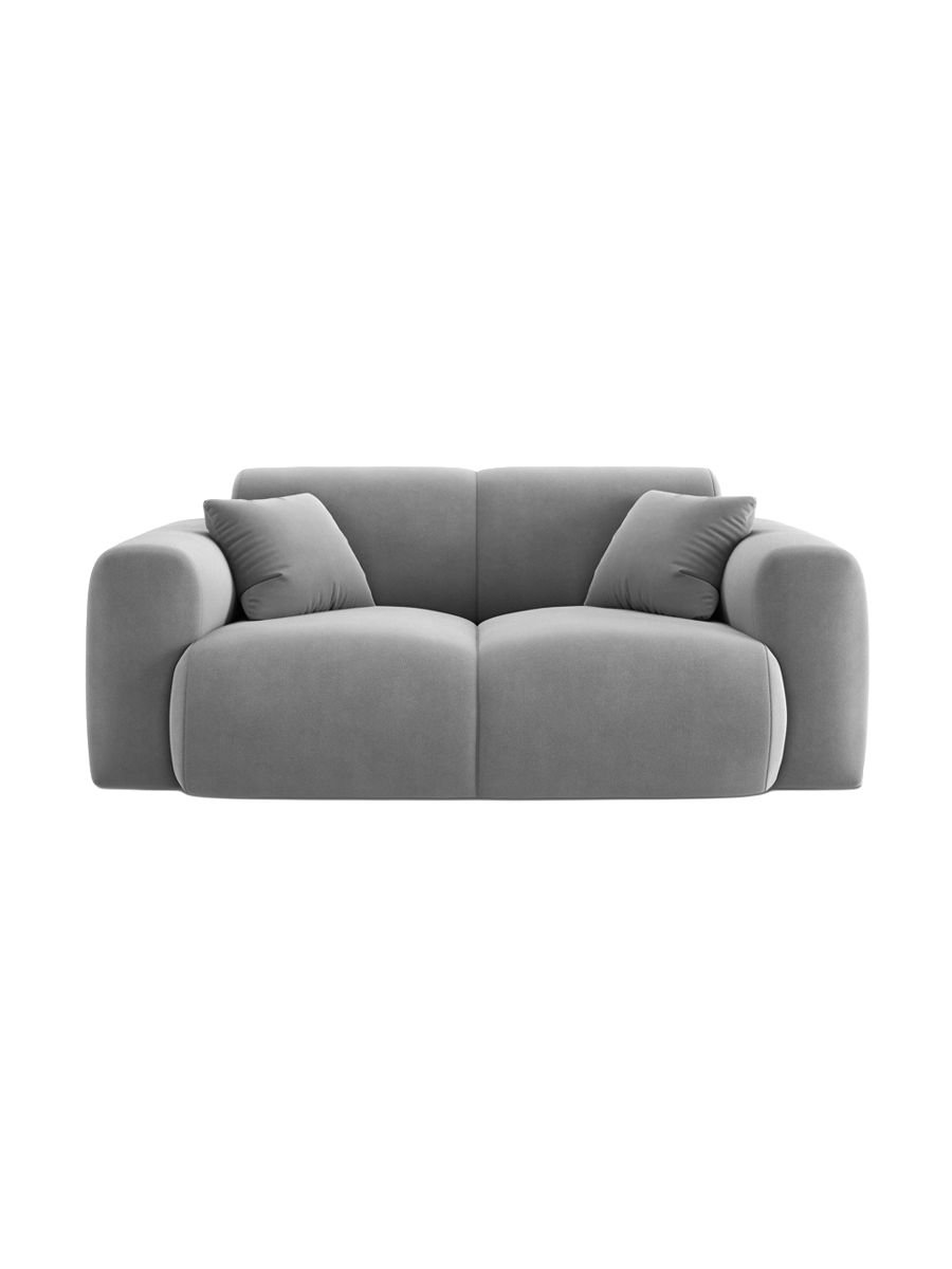 
2-Sitzer Design Sofa „Nolio“ - Samt Hellgrau