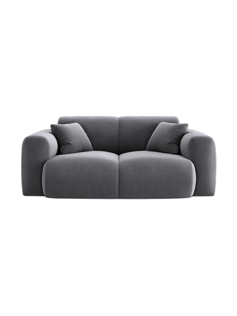 
2-Sitzer Design Sofa „Nolio“ - Samt Dunkelgrau