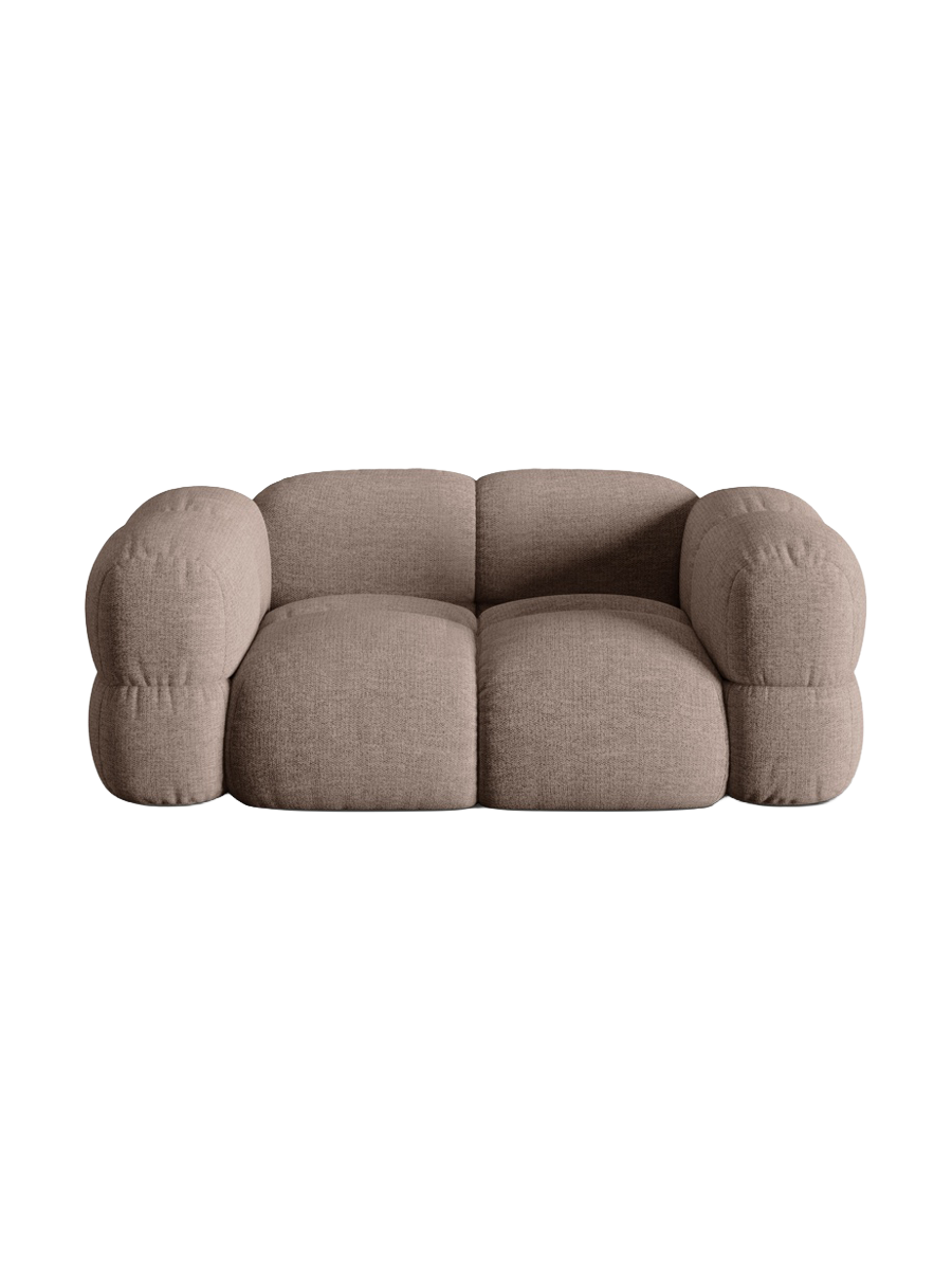 
2-Seater Designer Sofa "Loretto" - Structured fabric Cappuccino