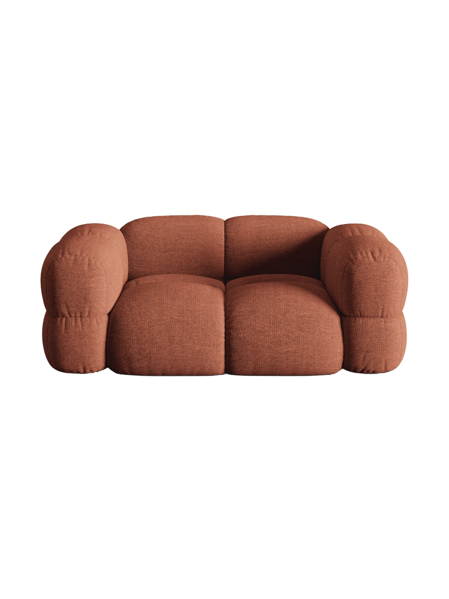 
2-Seater Designer Sofa "Loretto" - Upholstery fabric Coral