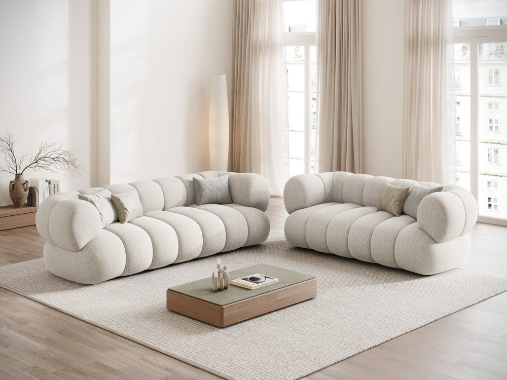 
2-seater designer sofa "Koge" - Chenille Light Beige
