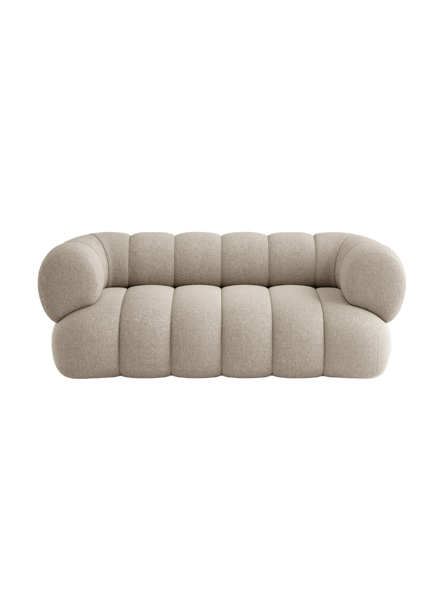 
2-seater designer sofa "Koge" - Dark Beige Chenille