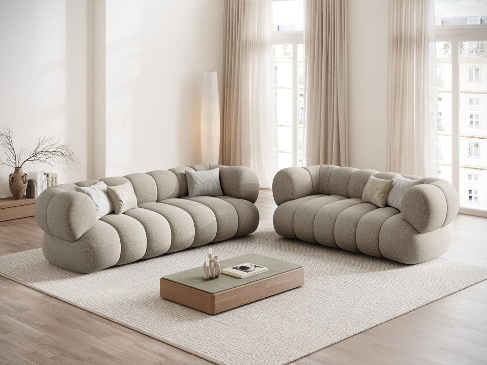 
2-seater designer sofa "Koge" - Dark Beige Chenille
