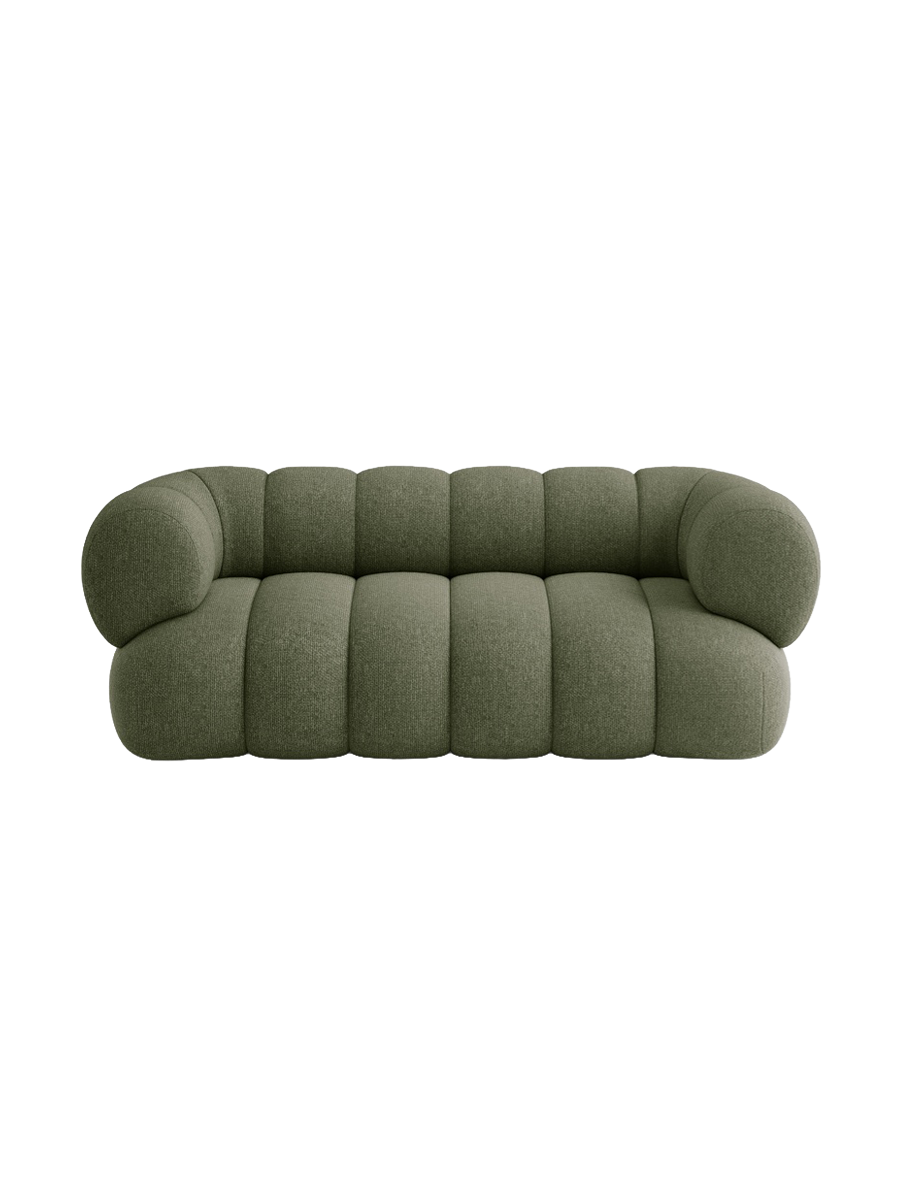
2-seater designer sofa "Koge" - Chenille Green