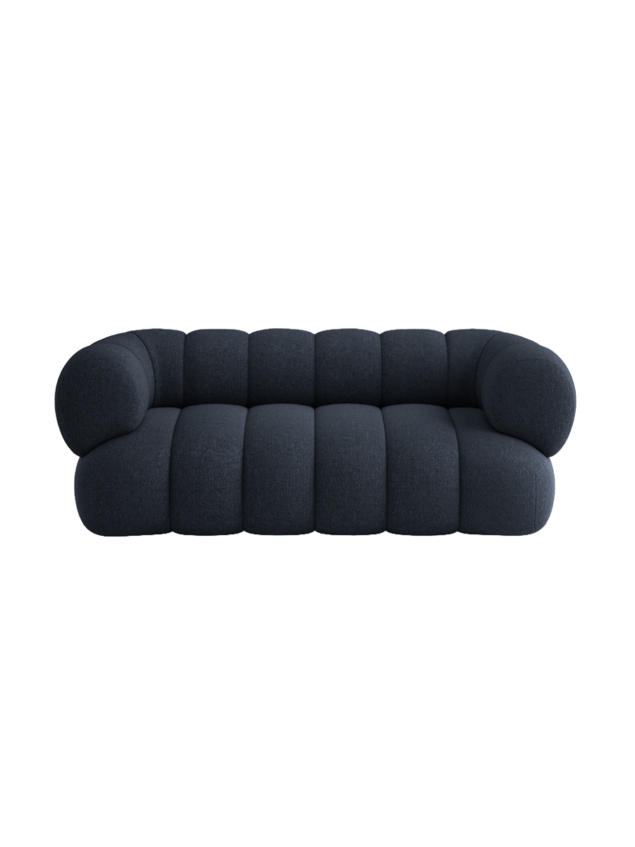 
2-seater designer sofa "Koge" - Chenille Navy Blue