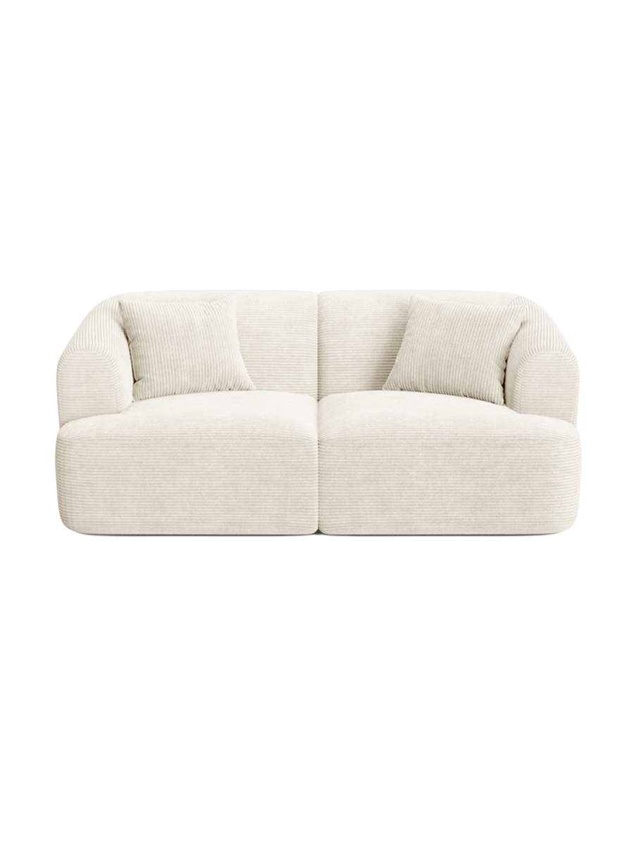 
2-Seater Designer Sofa "Campi" - Cord Ivory