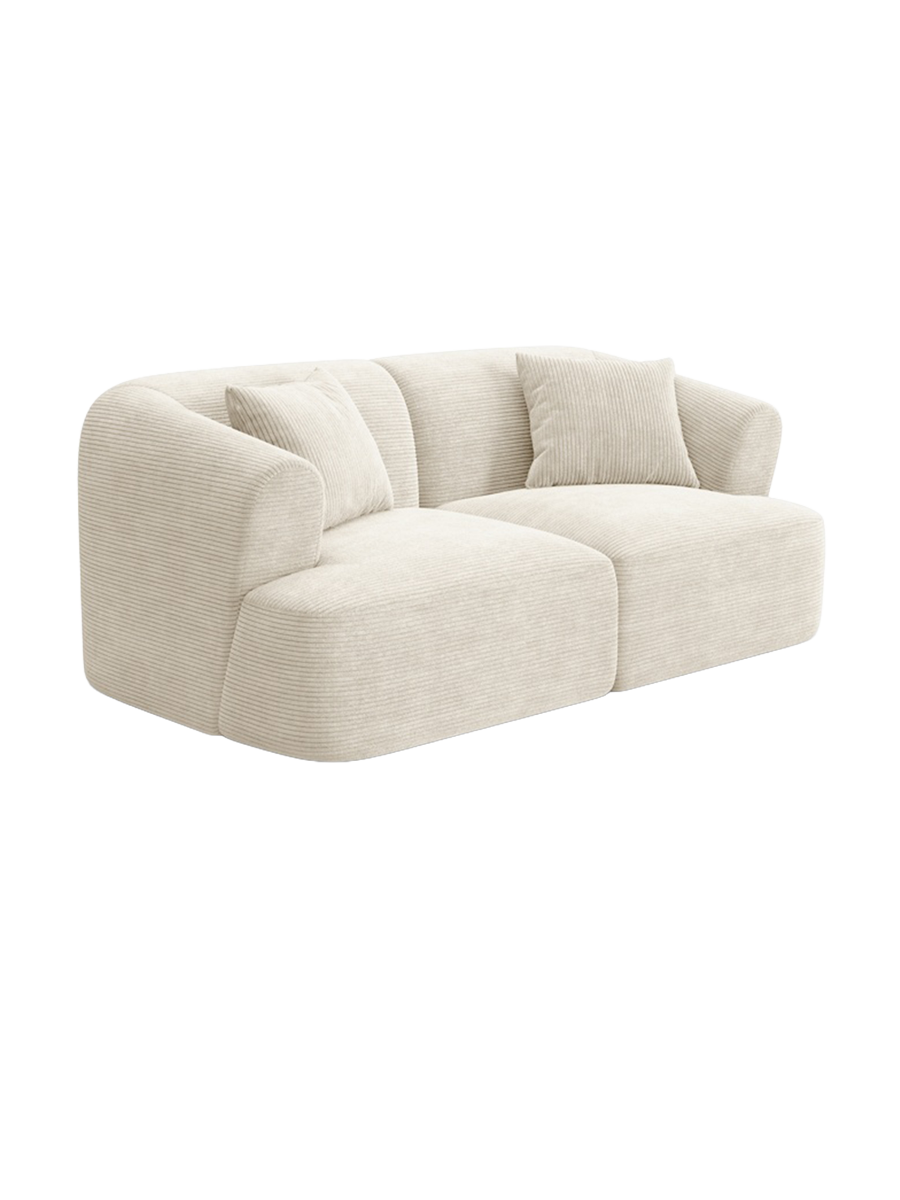 
2-Seater Designer Sofa "Campi" - Cord Ivory