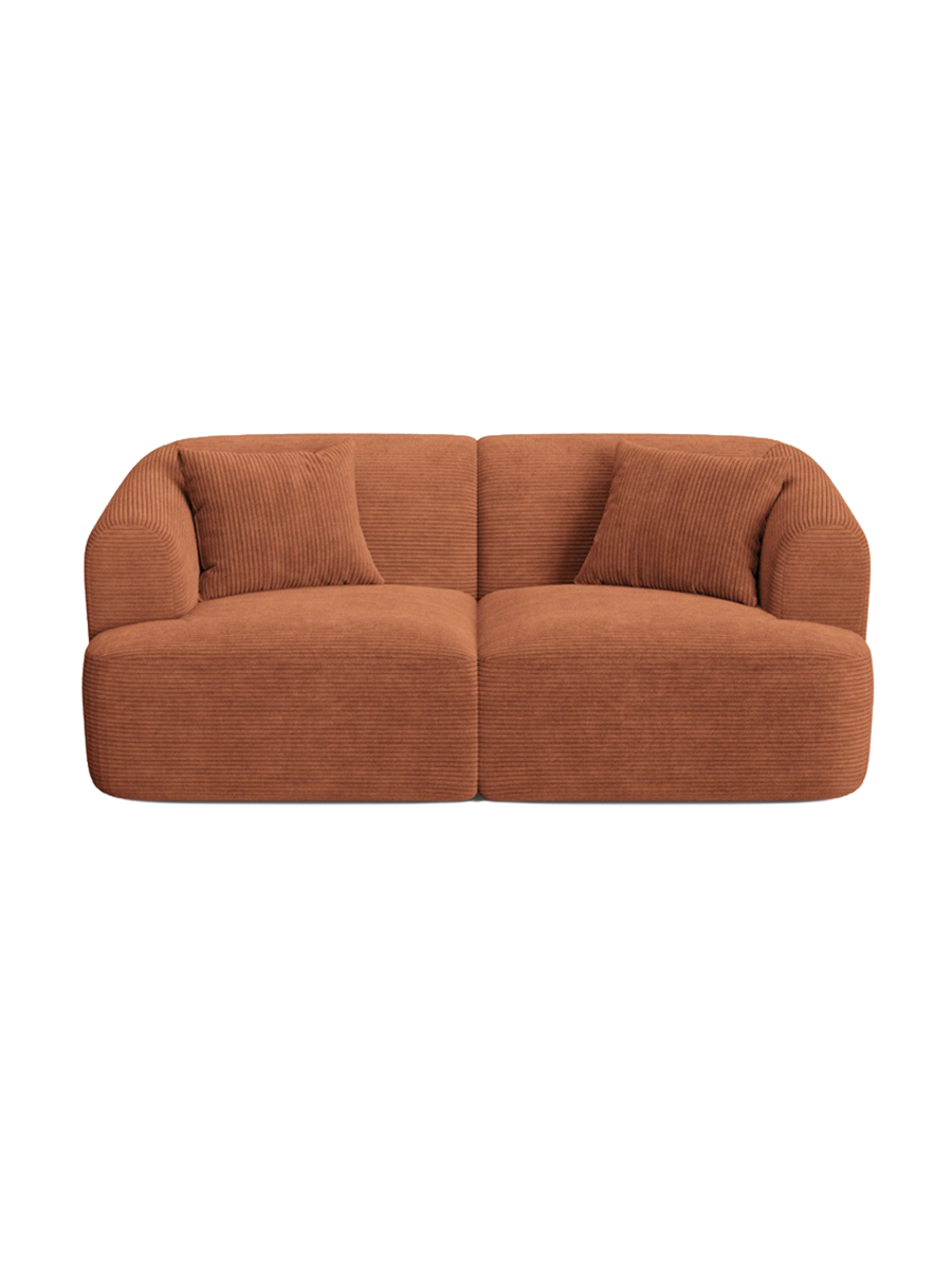 
2-Seater Designer Sofa "Campi" - Cord Terracotta