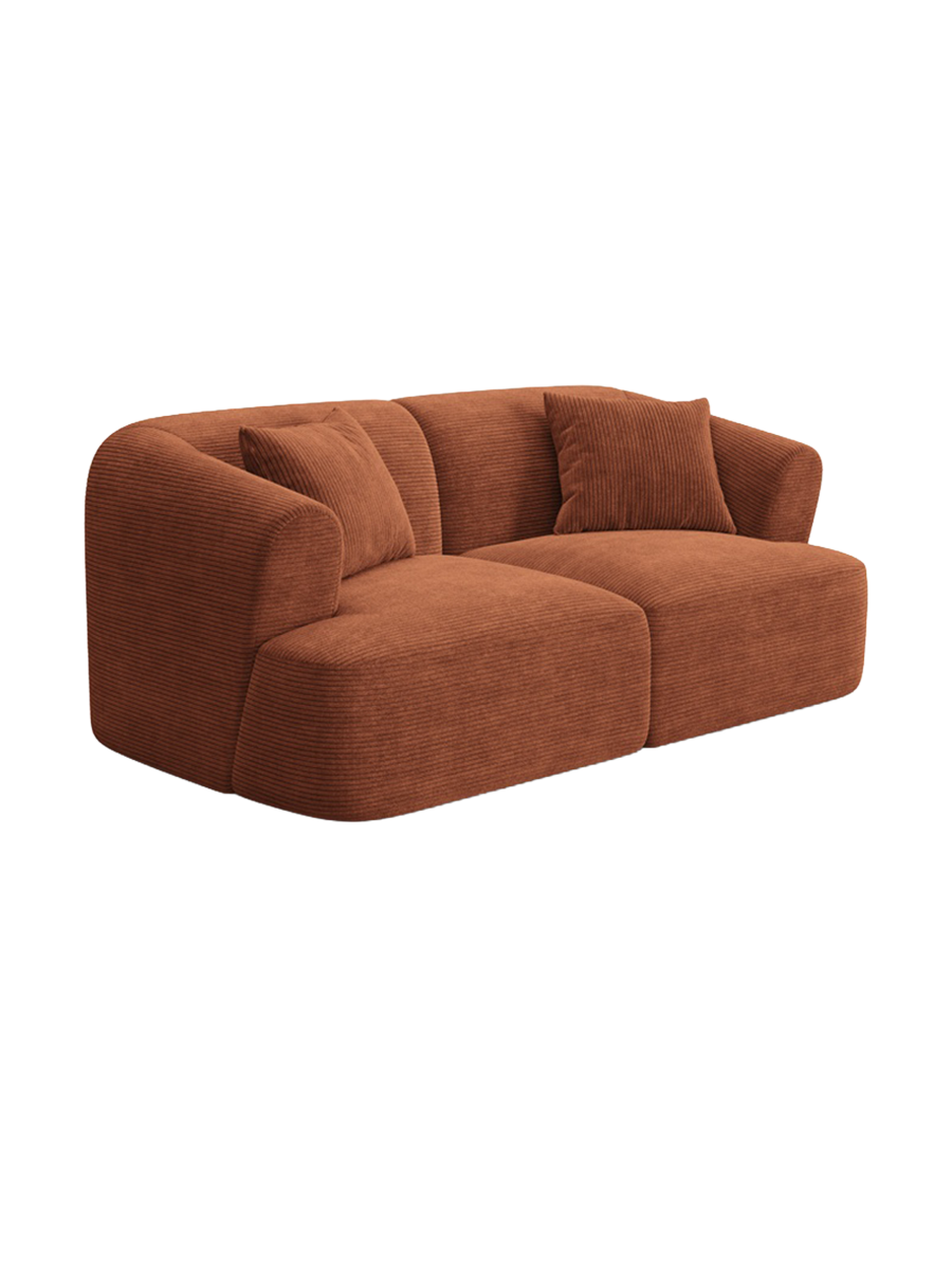 
2-Seater Designer Sofa "Campi" - Cord Terracotta