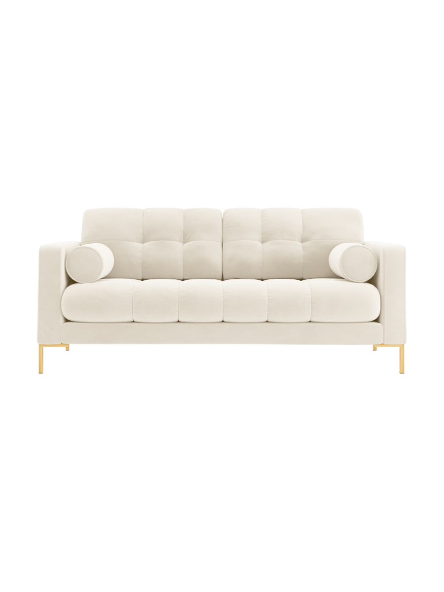 
2-Sitzer Design Sofa „Bali“ - Samt Beige hell / Gold