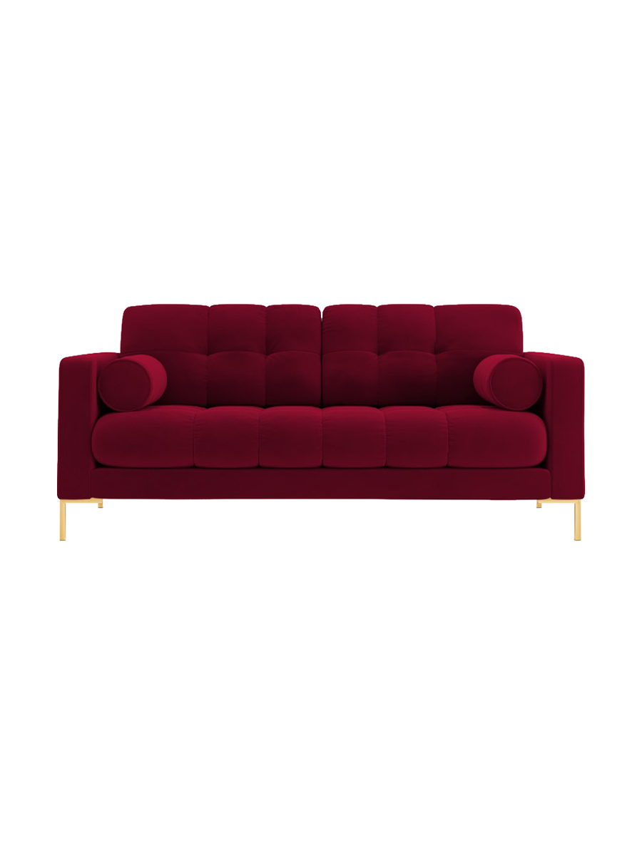 
2-Sitzer Design Sofa „Bali“ - Samt Rot / Gold