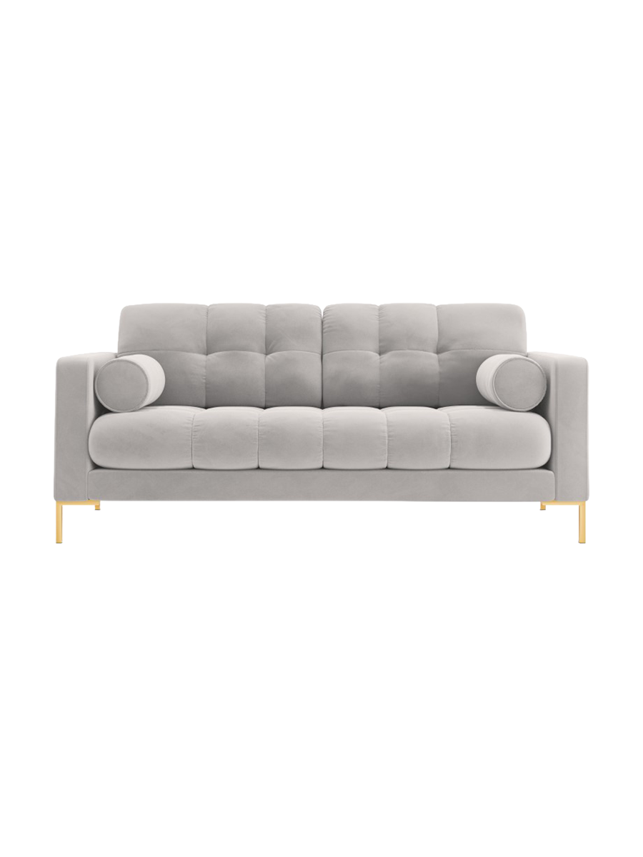 
2-Sitzer Design Sofa „Bali“ - Samt Silver / Gold