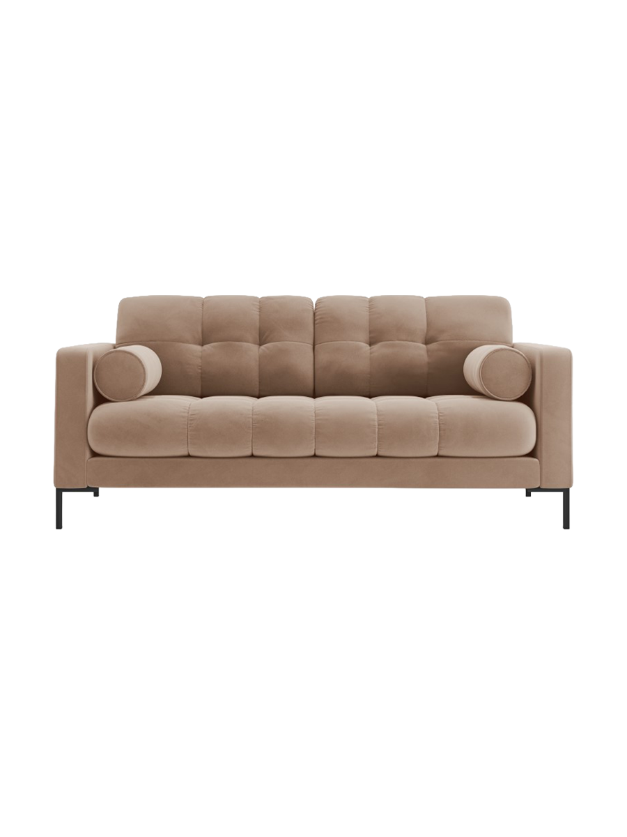 
2-Sitzer Design Sofa „Bali“ - Samt Beige / Schwarz