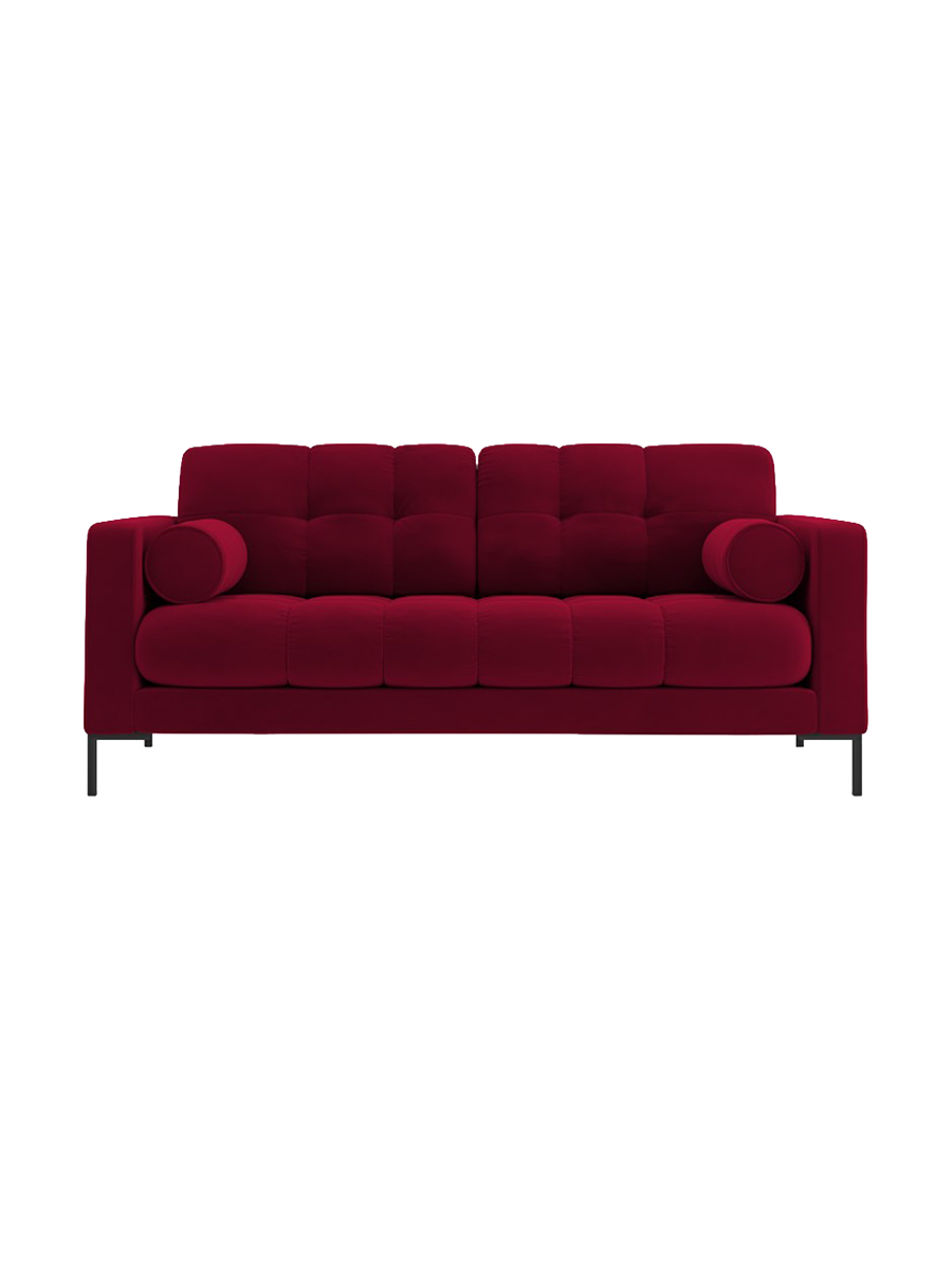 
2-Sitzer Design Sofa „Bali“ - Samt Rot / Schwarz