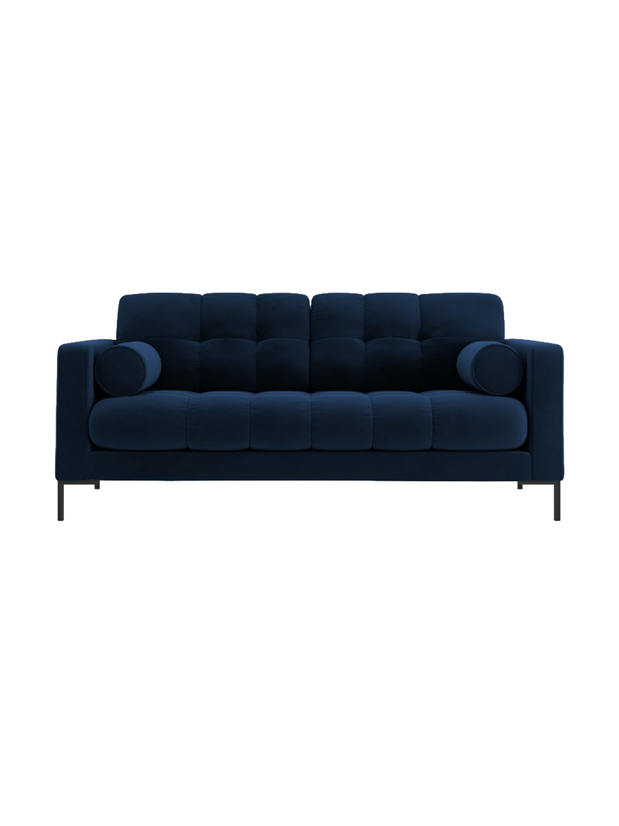 
2-Sitzer Design Sofa „Bali“ - Samt Königsblau / Schwarz