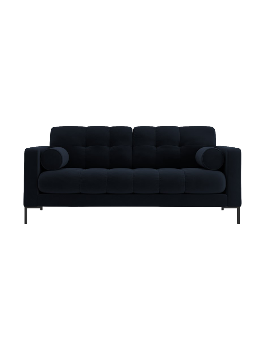 
2-Sitzer Design Sofa „Bali“ - Samt Dunkelblau / Schwarz