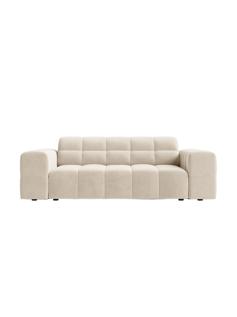 
2-Seater Design Sofa "Chicago" - Light Beige Velvet
