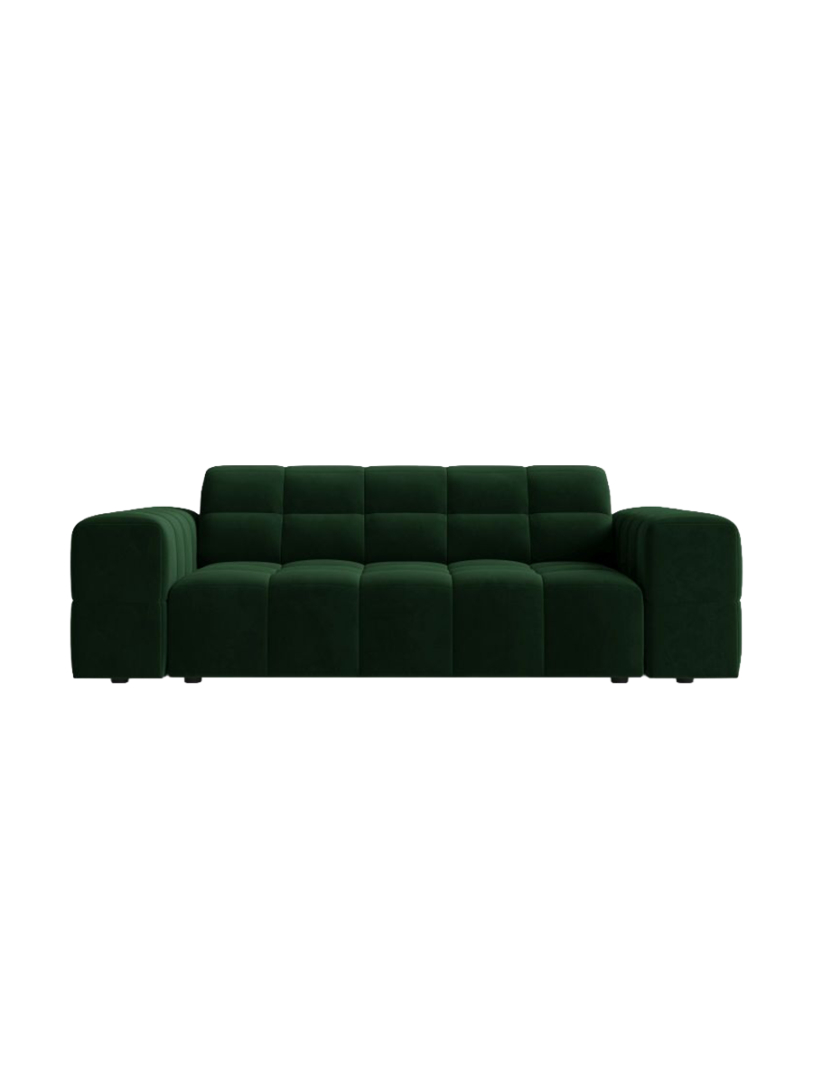 
2-Seater Design Sofa "Chicago" - Velvet Bottle Green