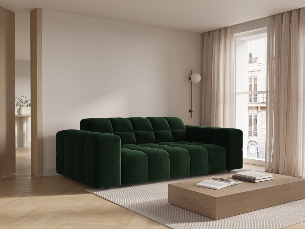 
2-Seater Design Sofa "Chicago" - Velvet Bottle Green
